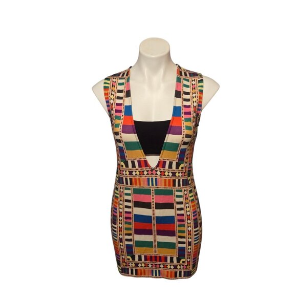 Mara Hoffman Sz XS Geometric Bandeau Dress Bodycon Colorful - Picture 2 of 6
